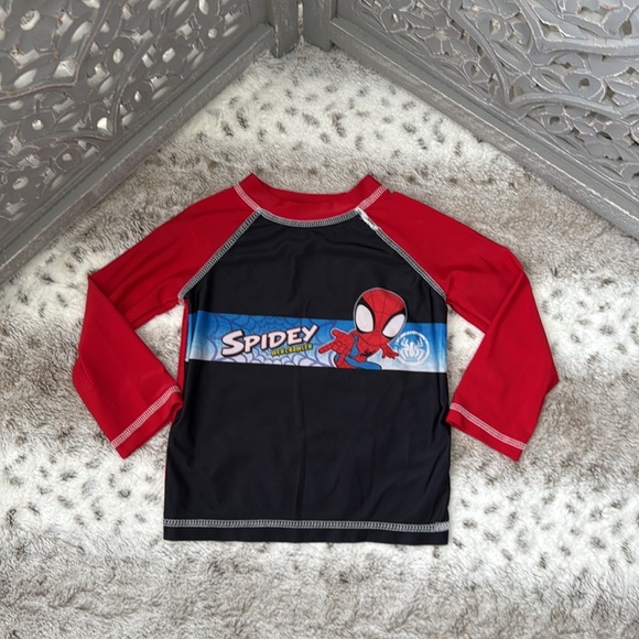 Disney Marvel SpiderMan rashguard boys 2T Spidey Kids beach pool party swim - Picture 1 of 9